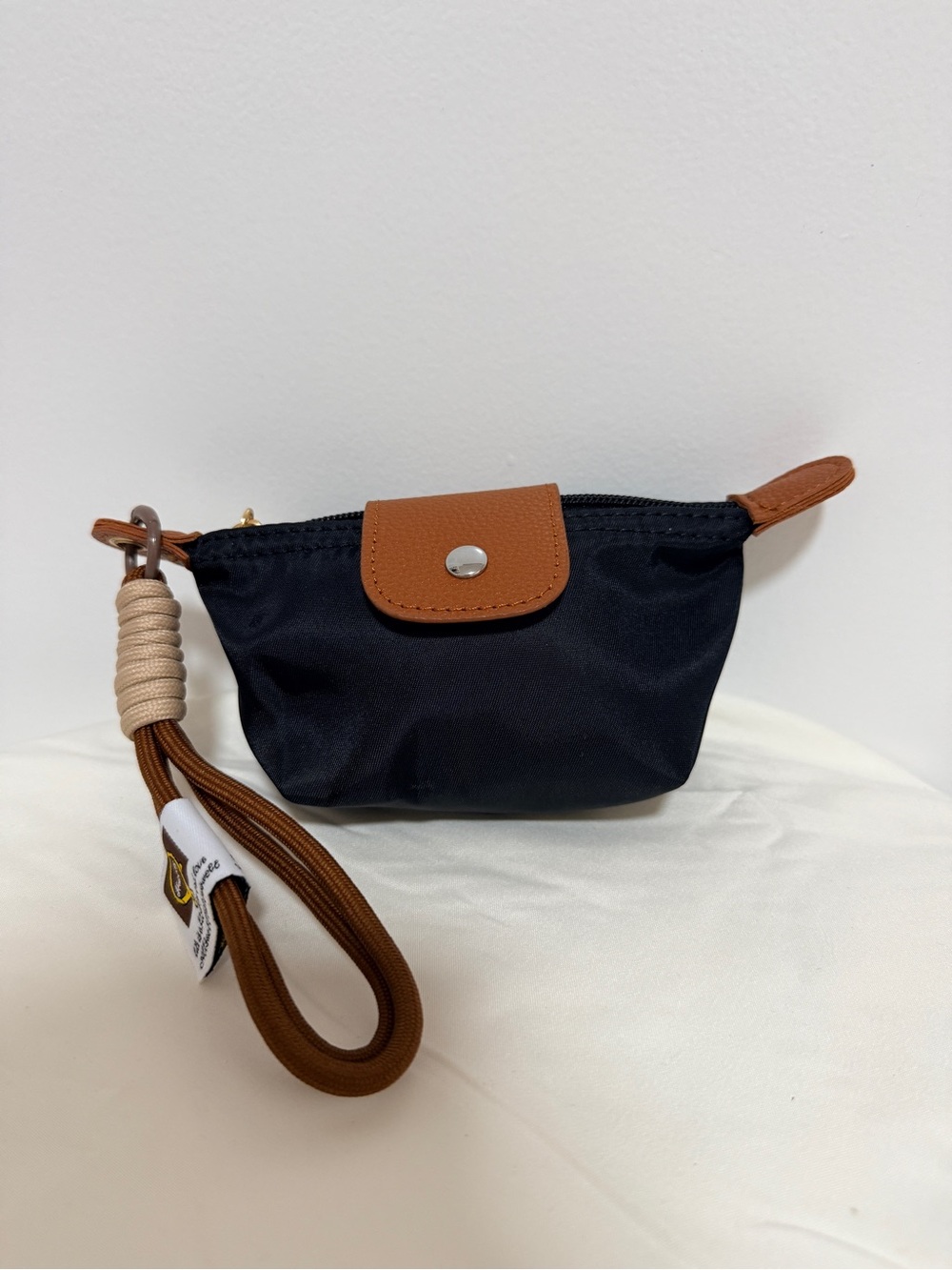 Black and Tan Mini Wristlet Pouch - Compact Everyday Bag